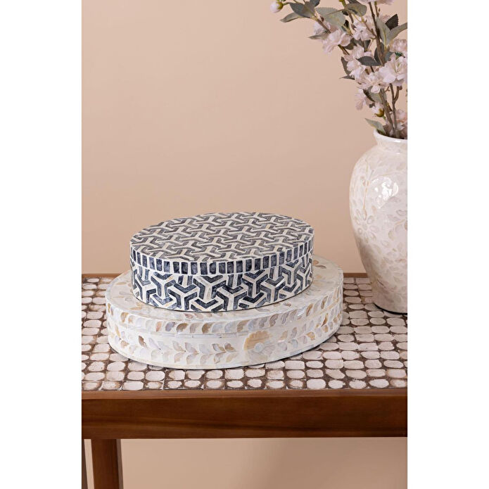 The Mia Sedef Yuvarlak Kutu 30x23x8 Cm Tlc0090