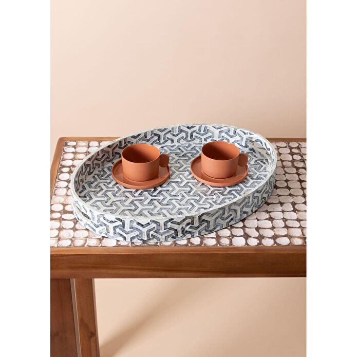 The Mia Sedef Oval Tepsi 50x36x6 Cm Tlc0094