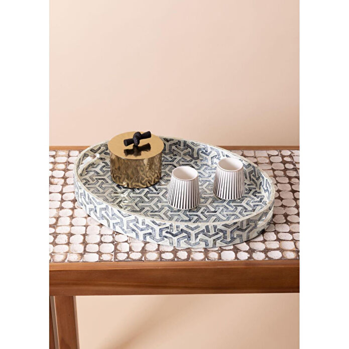 The Mia Sedef Oval Tepsi 50x36x6 Cm Tlc0094