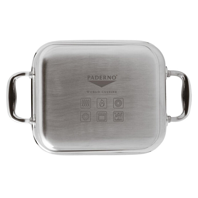 Paderno Çelik Dikdörtgen Mini Sunum Tenceresi 12 X 10 Cm