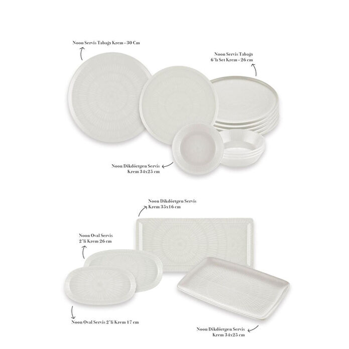 The Mia Noon Kahvaltı Takımı 6 Kişilik 17 Parça Krem 1701