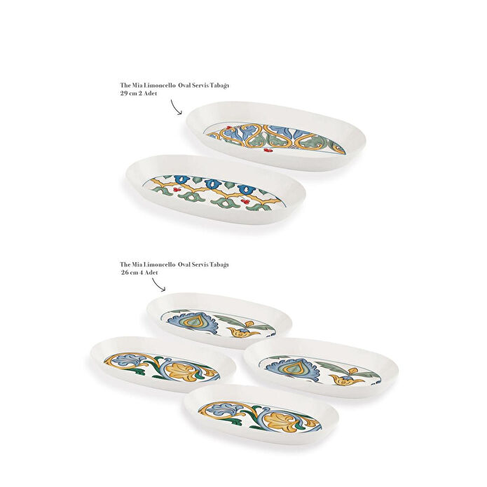 The Mia Limoncello Oval Servis Takımı 6 Parça