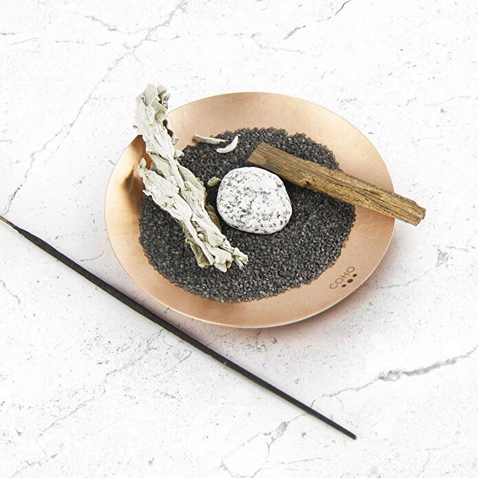 Coho Objet Coho Matte Namaste Dövme Bakır Mini Tütsü Tabağı