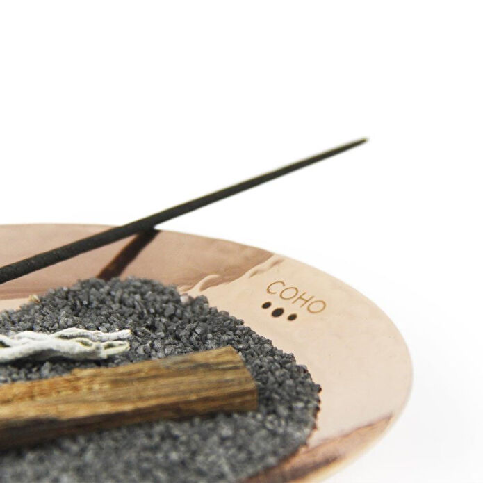 Coho Objet Coho Artisan Namaste Dövme Bakır Mini Tütsü Tabağı