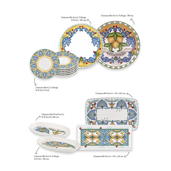 The Mia Limoncello Kahvaltı Takımı 6 Kişilik 19 Parça 1901