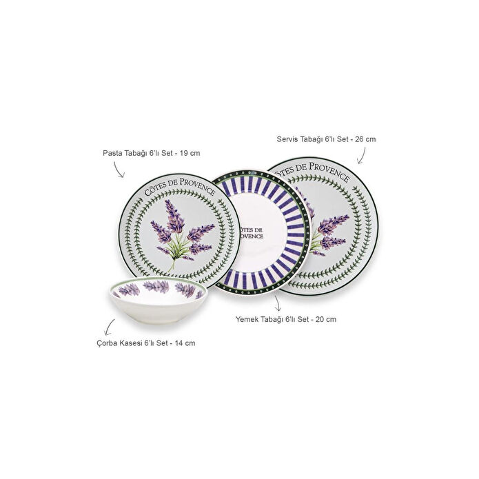 The Mia Provence 6 Kişilik Yemek Takımı 24 Parça Set 2