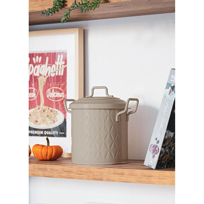 The Mia Prizma Çöp Kovası Tezgah Karamel 4 Lt