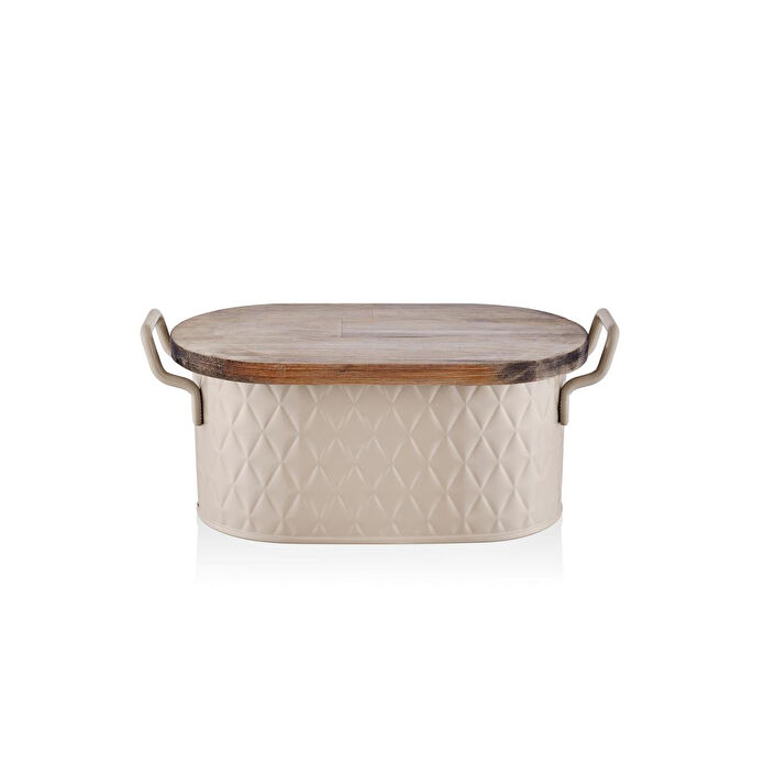 The Mia Prizma Ekmek Saklama Kabı Karamel 40x22x18 Cm