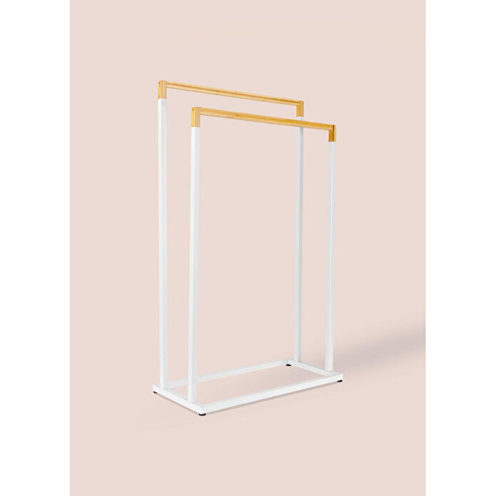 The Mia Metal Havlu Askılığı Beyaz Glv0763