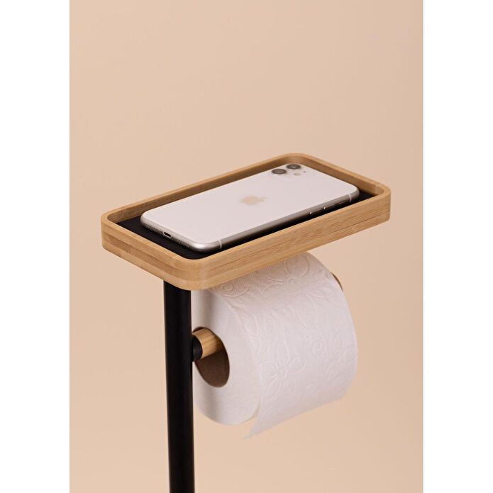 The Mia Tepsili Tuvalet Kağıdı Standı Siyah Glv0756