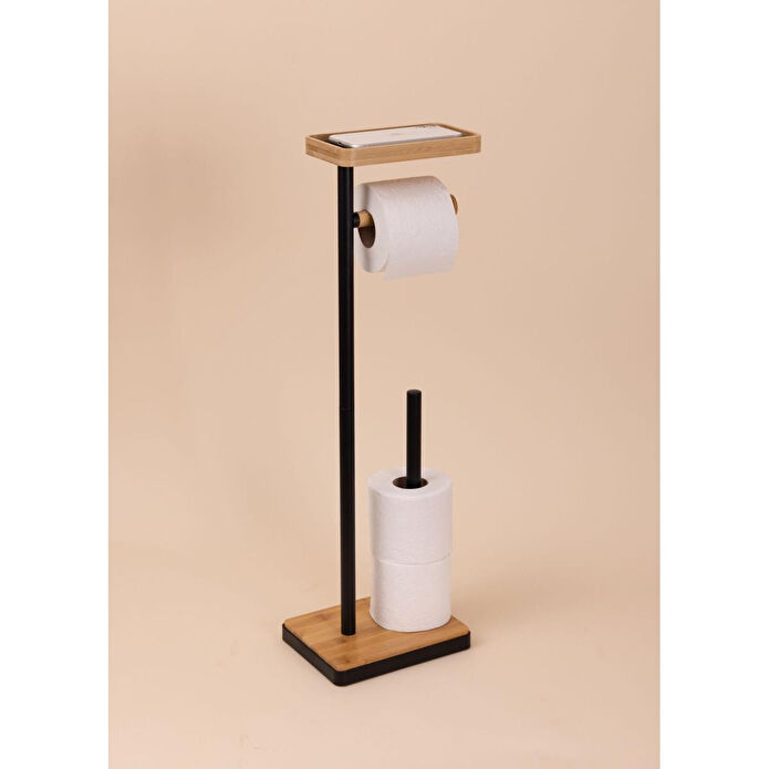 The Mia Tepsili Tuvalet Kağıdı Standı Siyah Glv0756