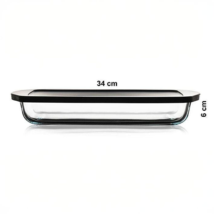 Paşabahçe 59006 Dikdörten Siyah Kapaklı Borcam 1950cc 1 Adet