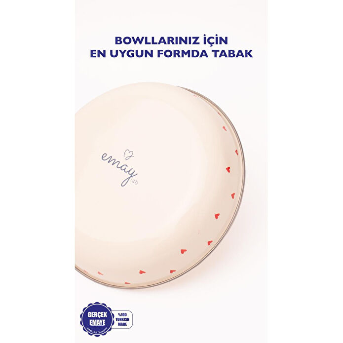 Emaylab Cupid Emaye Bowl Tabağı - Bowl Kase - Salata Kasesi - Sunum Kasesi 21cm