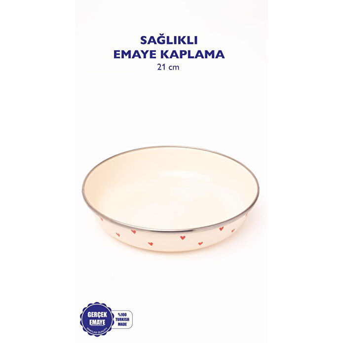 Emaylab Cupid Emaye Bowl Tabağı - Bowl Kase - Salata Kasesi - Sunum Kasesi 21cm
