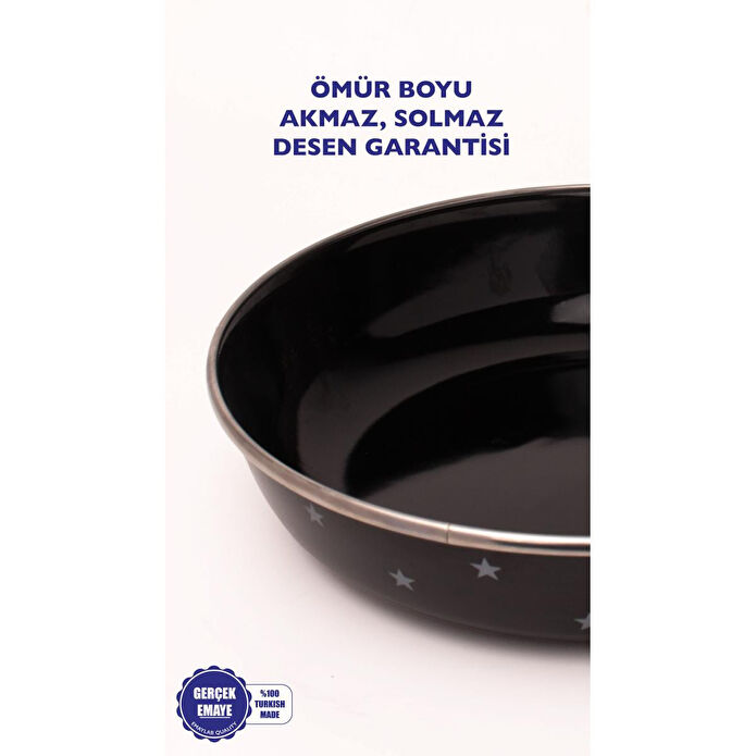 Emaylab Star Emaye Bowl Tabağı - Bowl Kase - Salata Kasesi - Sunum Kasesi 21cm