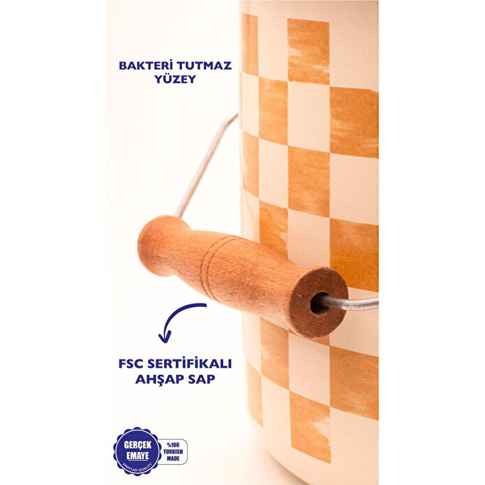 Emaylab Beige Emaye Bakraç 22 Cm 5 Litre