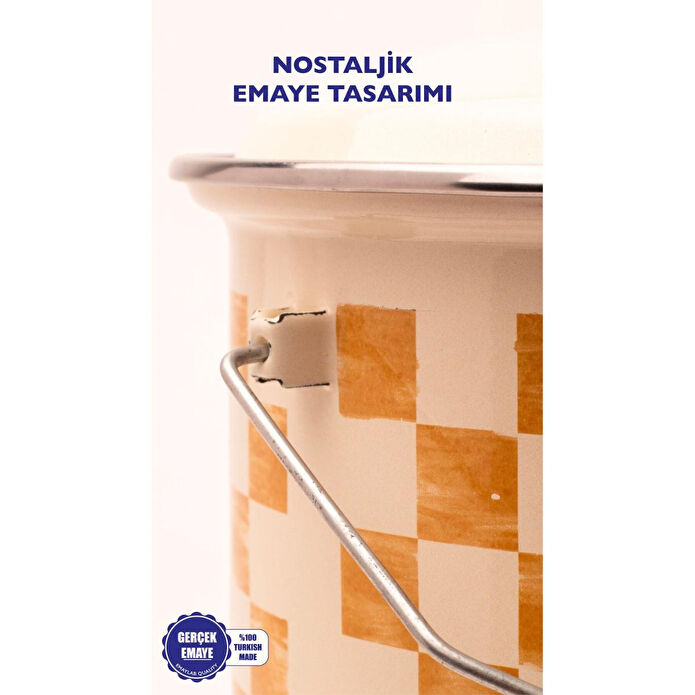 Emaylab Beige Emaye Bakraç 22 Cm 5 Litre