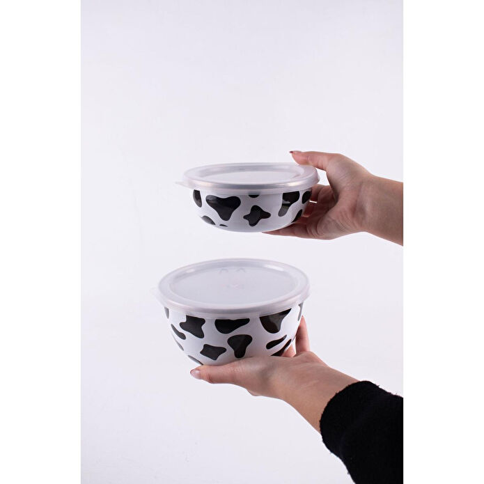 Emaylab Mötilda Emaye İnek Desenli Kase Seti 12-14 (yemek Taşimaya Uygun- Ocağa Koyulabi̇li̇r)