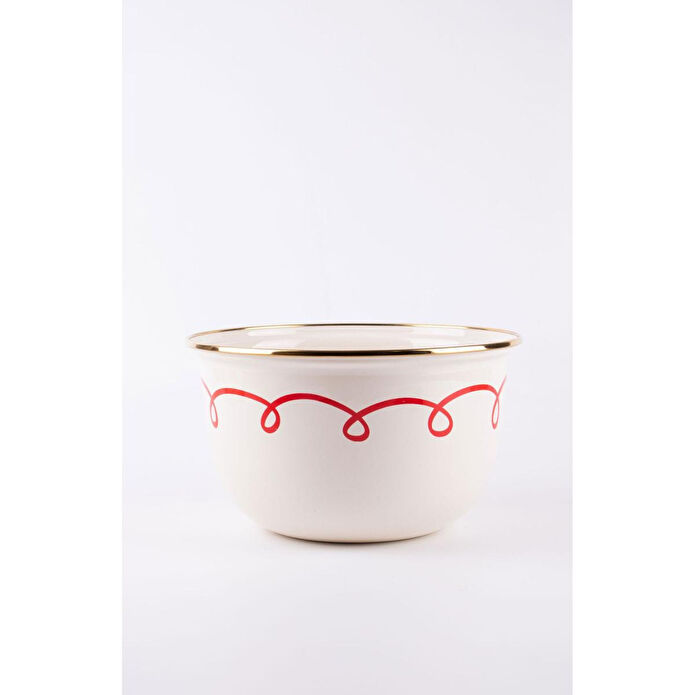 Emaylab Merry Yılbaşı Özel Emaye Karıştırma Kabı- 24cm 4 Litre