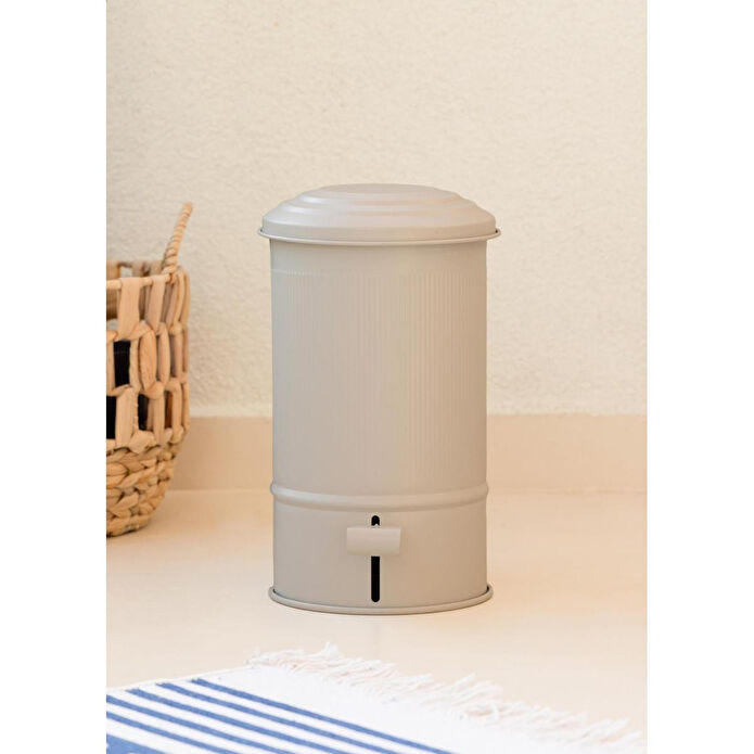 The Mia Stripe Mutfak Ve Banyo Çöp Kovası Bej 5 Lt