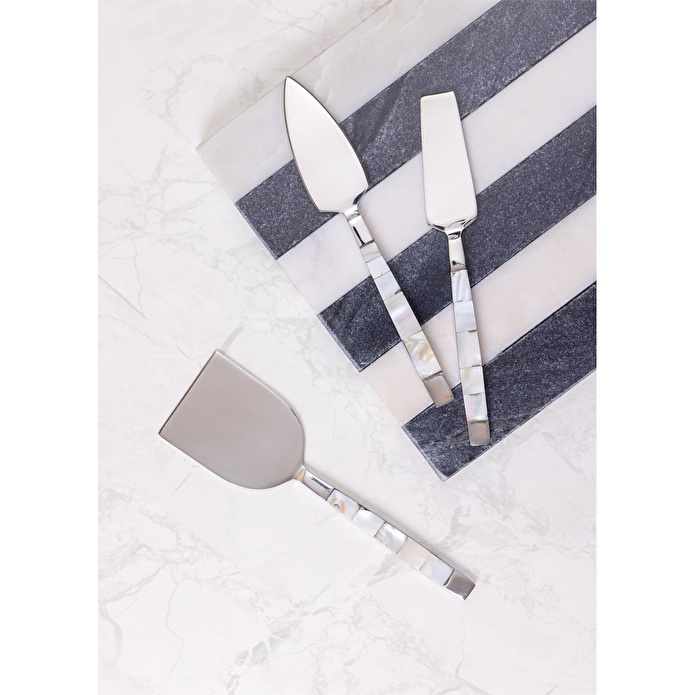The Mia Pearl Peynir Servis Takımı White 3 Parça