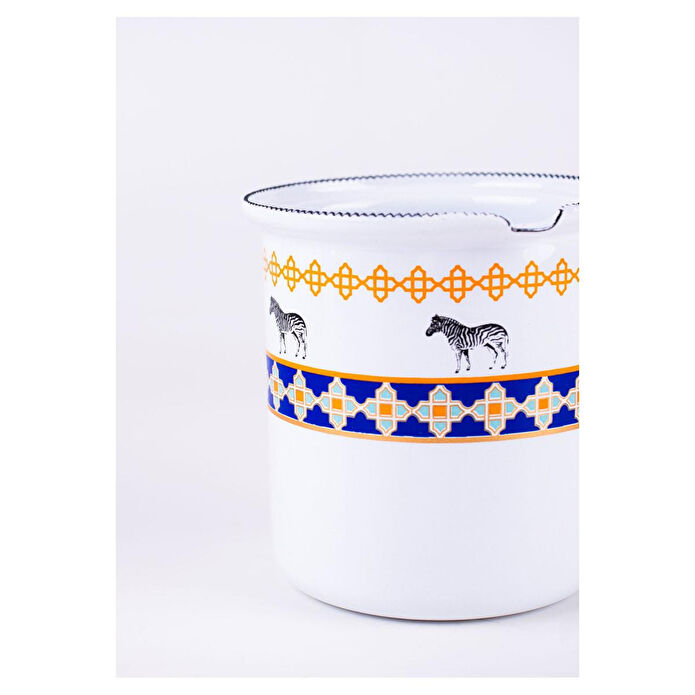 Emaylab Jaolu Zebra Desenli Emaye Cezve (tüm Ocaklarda Kullanılabilir)