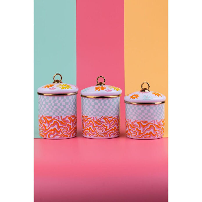 Emaylab Retro Hippi 3 Lü Emaye Baharatlık Takımı