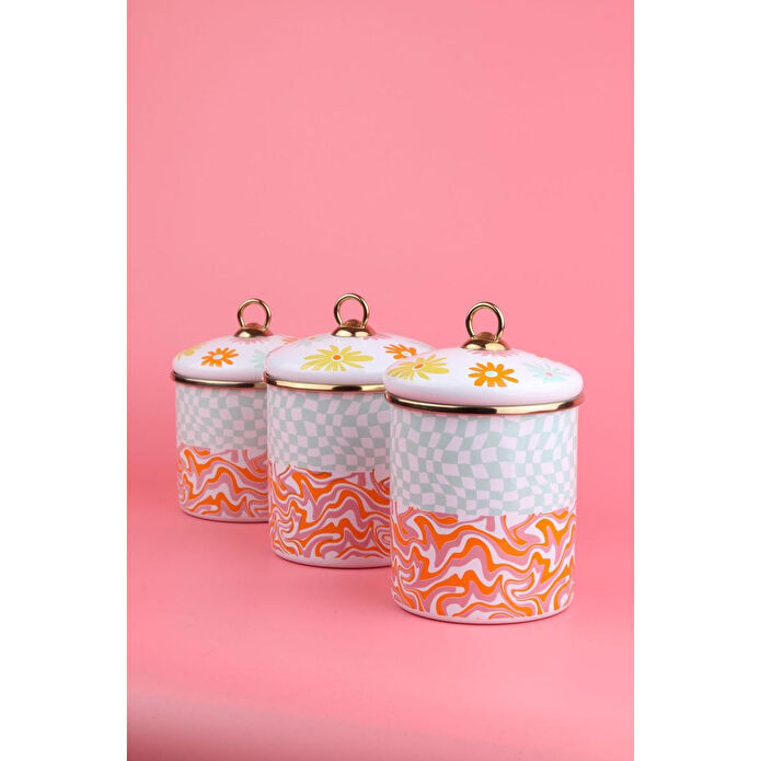 Emaylab Retro Hippi 3 Lü Emaye Baharatlık Takımı