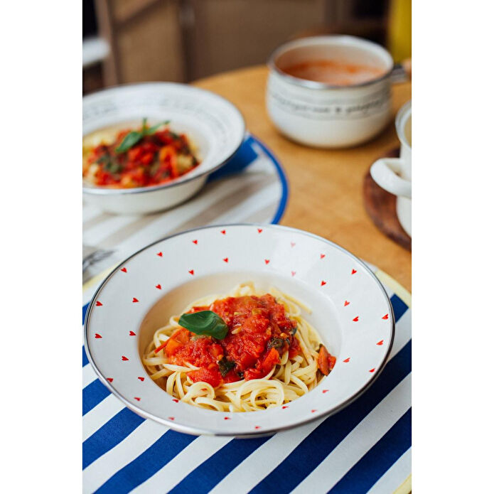 Emaylab Emaye Cupid Çukur Makarna Salata Tabağı 24cm