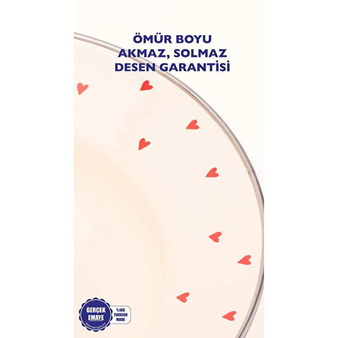 Emaylab Emaye Cupid Çukur Makarna Salata Tabağı 24cm