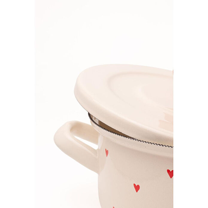 Emaylab Cupid 18cm Kısa Emaye Tencere (1.5 Li̇tre)