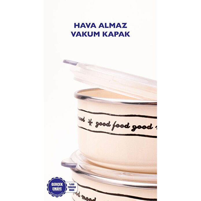 Emaylab Mood Vakum Kapaklı Saklama Kabı Seti (tüm Ocak Tiplerinde Kullanılabilir)