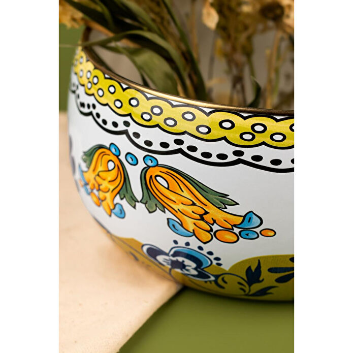 Emaylab Selge Dekoratif Emaye Salata Kasesi, Sunum Kasesi