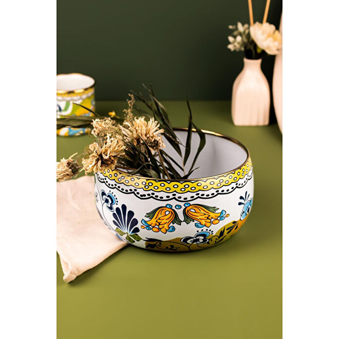 Emaylab Selge Dekoratif Emaye Salata Kasesi, Sunum Kasesi