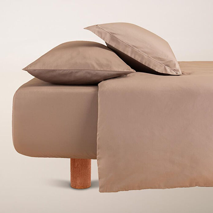 Penelope %100 Pamuk Saten Nevresim Seti 260x240 Cm Taş - Lia Serisi