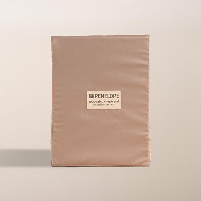 Penelope %100 Pamuk Saten Nevresim Seti 160x220 Cm Taş - Lia Serisi