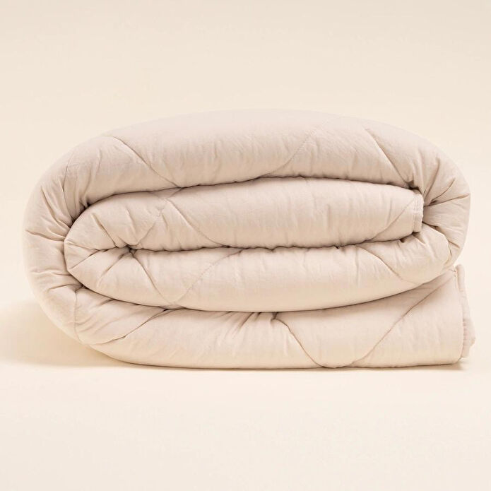 Penelope Microfiber Kumaş Tek Kişilik Krem Yastık Yorgan Seti - Colors In Comfort
