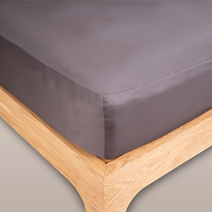 Penelope %100 Pamuk Saten Lastikli Çarşaf Seti 100x200 Cm Antrasit - Lia Serisi