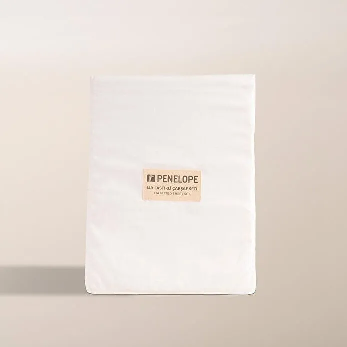 Penelope %100 Pamuk Saten Nevresim Seti 160x220 Cm Beyaz - Lia Serisi