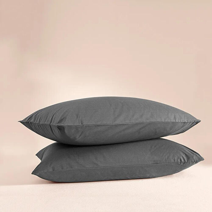 Penelope %100 Pamuk Percale 2'li Yastık Kılıfı Antrasit - Pure Serisi