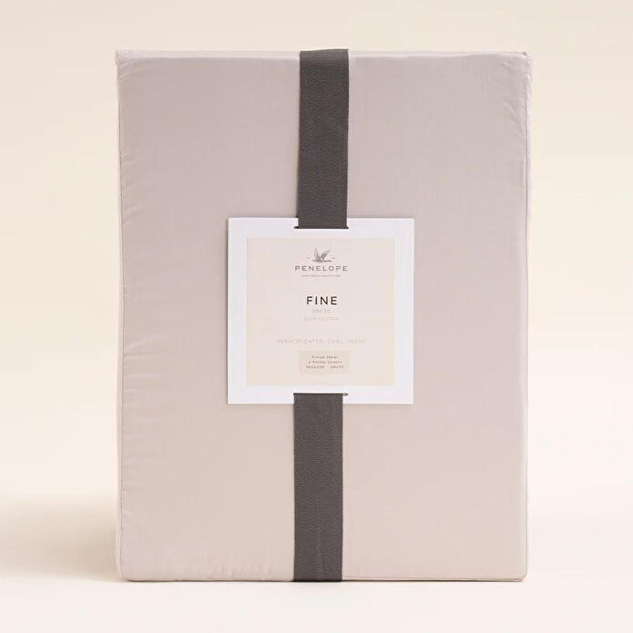 Penelope %100 Pamuk Saten Lastikli Çarşaf Seti 180x200 Cm Gri - Lia Serisi