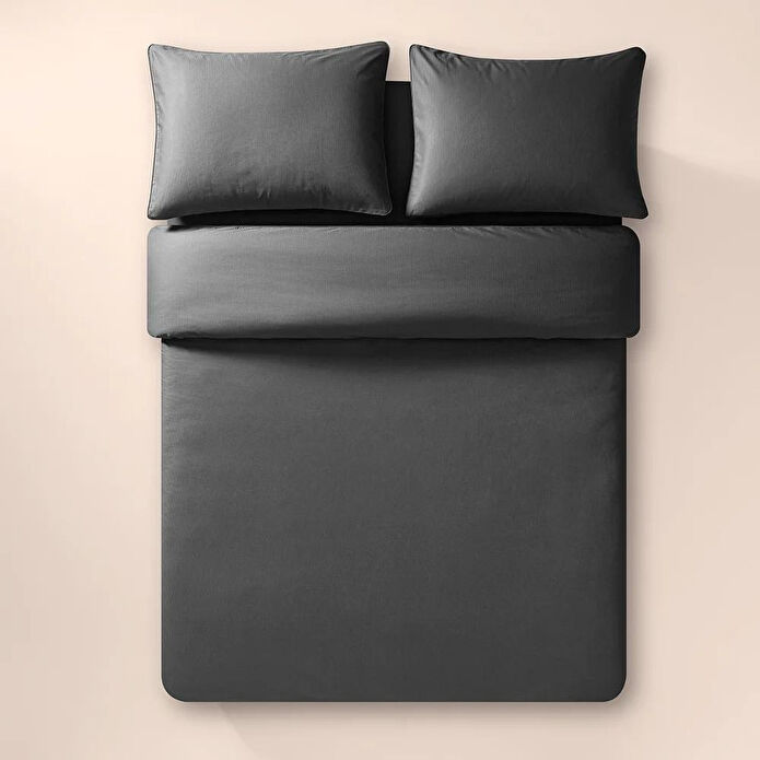 Penelope %100 Pamuk Percale Nevresim Seti 160x220 Cm Antrasit - Pure Serisi