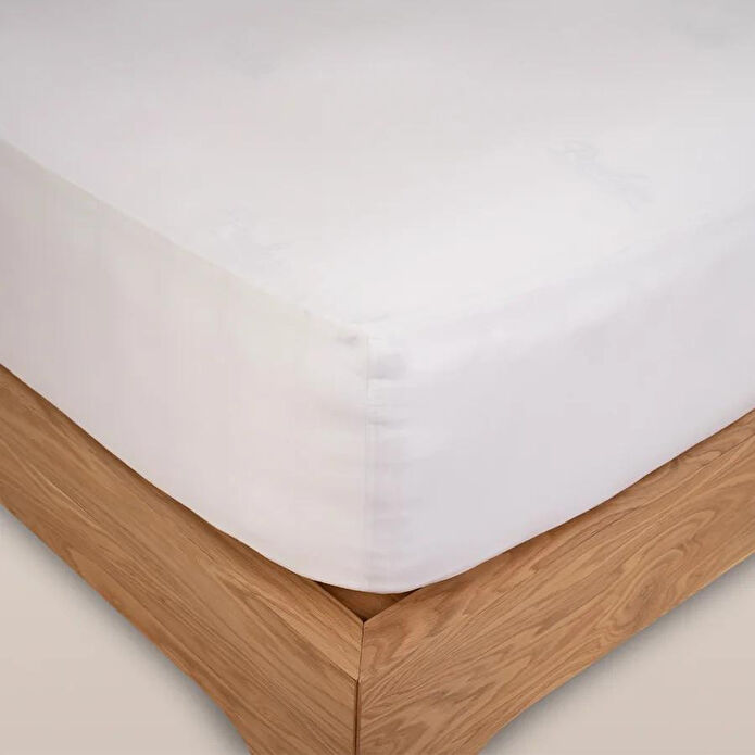 Penelope %100 Pamuk Saten Lastikli Çarşaf Seti 180x200 Cm Beyaz - Lia Serisi