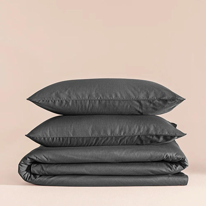 Penelope %100 Pamuk Percale Nevresim Seti 200x220 Cm Antrasit - Pure Serisi