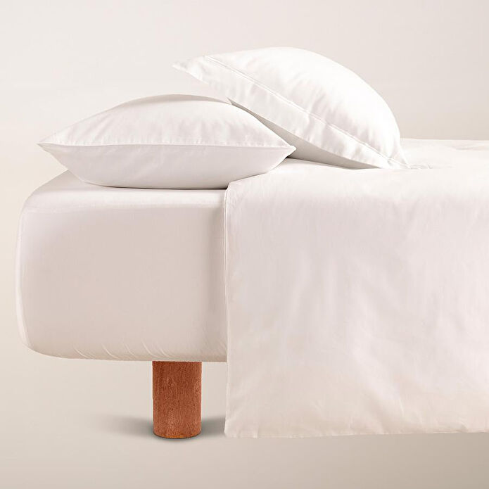 Penelope %100 Pamuk Saten Nevresim Seti 200x220 Cm Beyaz - Lia Serisi