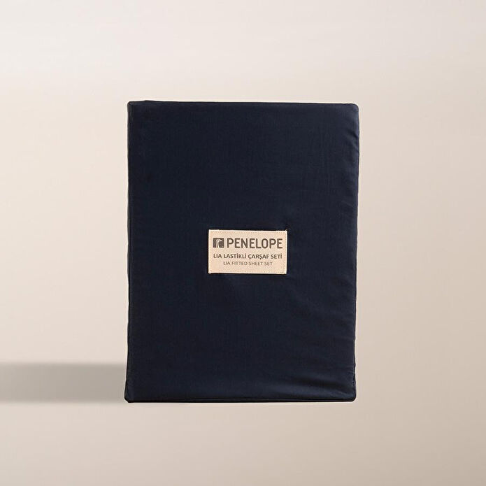 Penelope %100 Pamuk Saten Nevresim Seti 200x220 Cm Lacivert - Lia Serisi