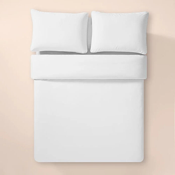 Penelope %100 Pamuk Percale Nevresim Seti 240x220 Cm Beyaz - Pure Serisi