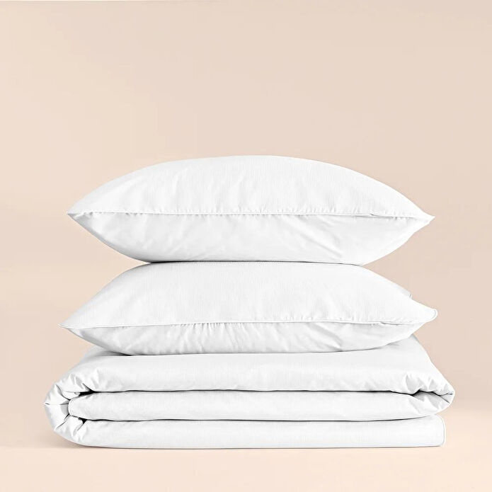 Penelope %100 Pamuk Percale Nevresim Seti 160x220 Cm Beyaz - Pure Serisi