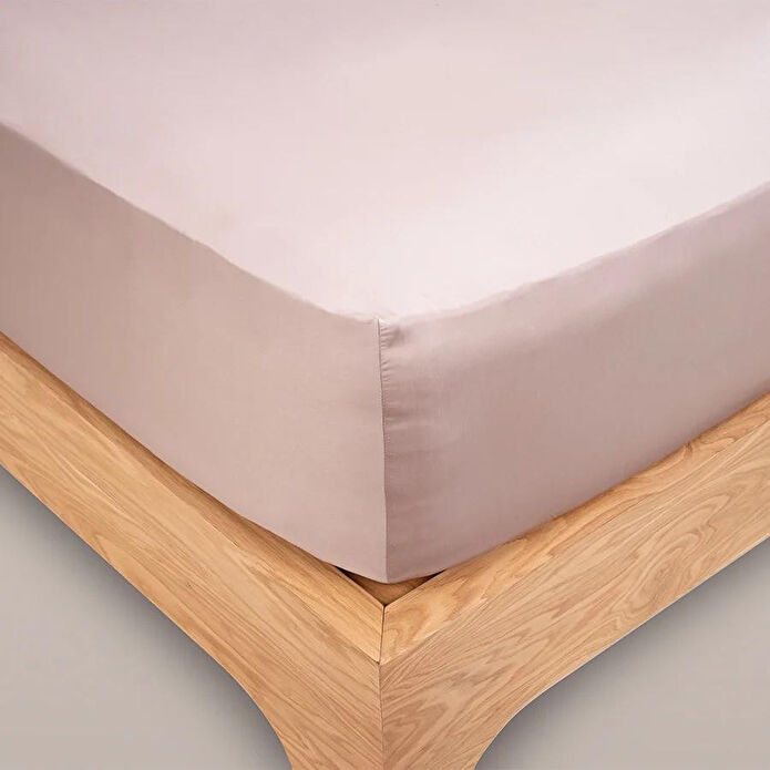 Penelope %100 Pamuk Saten Lastikli Çarşaf Seti 160x200 Cm Taş - Lia Serisi