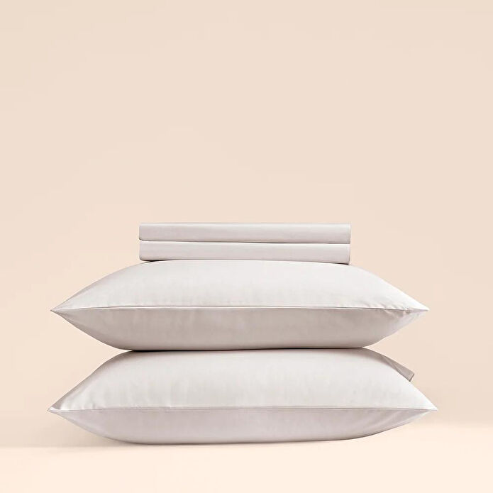 Penelope %100 Pamuk Percale Lastikli Çarşaf 120x200 Cm Gri - Pure Serisi